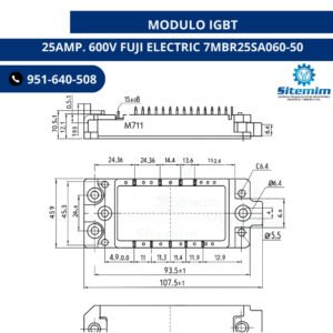 MODULO IGBT 25AMP. 600V FUJI ELECTRIC 7MBR25SA060-50