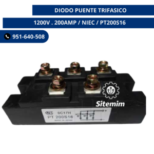 DIODO PUENTE TRIFASICO 1200V . 200AMP / NIEC / PT200S16