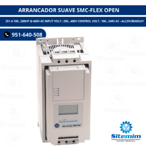 ARRANCADOR SUAVE SMC-FLEX OPEN / 251 A 100...200HP @ 460V AC INPUT VOLT.: 200...480V CONTROL VOLT.: 100...240V AC --ALLEN BRADLEY