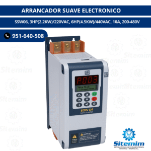 ARRANCADOR SUAVE ELECTRONICO /SSW06, 3HP(2.2KW)/220VAC, 6HP(4.5KW)/440VAC, 10A, 200-480V
